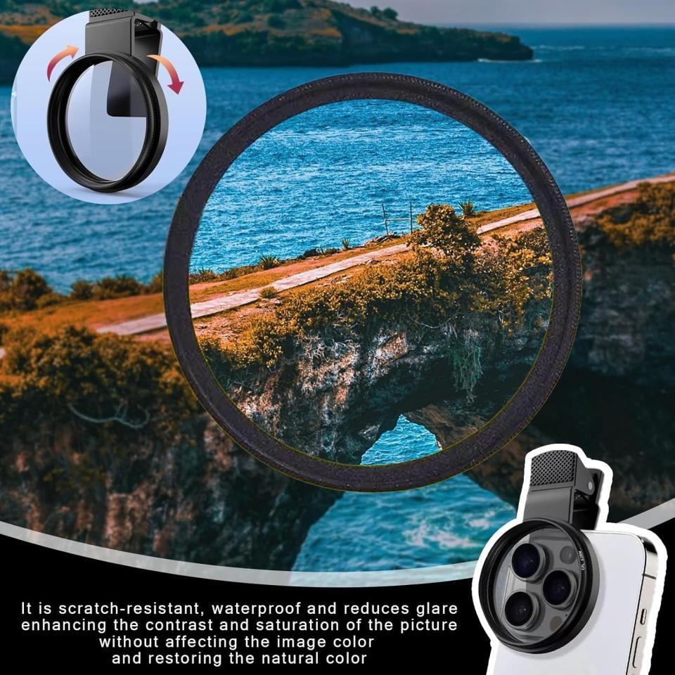 your phone camera is embarrassing you and this $8 clip-on filter fixes it  kills glare off water and glass like you spent $$$ on a real lens. rotates to dial in that crispy outdoor look influencers gatekeep.  restocks every few weeks but $7.99 today 👀  #home #household #musthaves